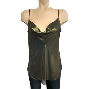 Melanie Lyne Sleek Metallic Cowl Neck Camisole Size S